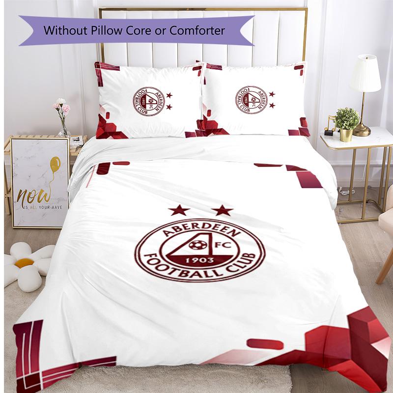 Set Biancheria da Letto Stampato Aberdeen FC 3 Pezzi Copripiumino Traspirante con Federe Biancheria da Letto Decorativa per Camera da Letto Casa