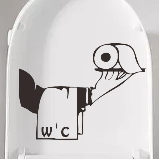 Holding Roll Paper Toilet Sticker Waterproof Removable Self-adhesive PVC Living Room Bathroom