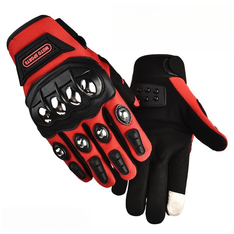 Motorcycle anti fall stainless steel hard shell half finger riding gloves for men s mountain bike riding equipment gloves