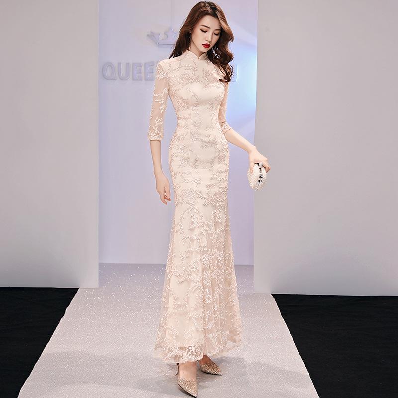 half sleeve evening dresses