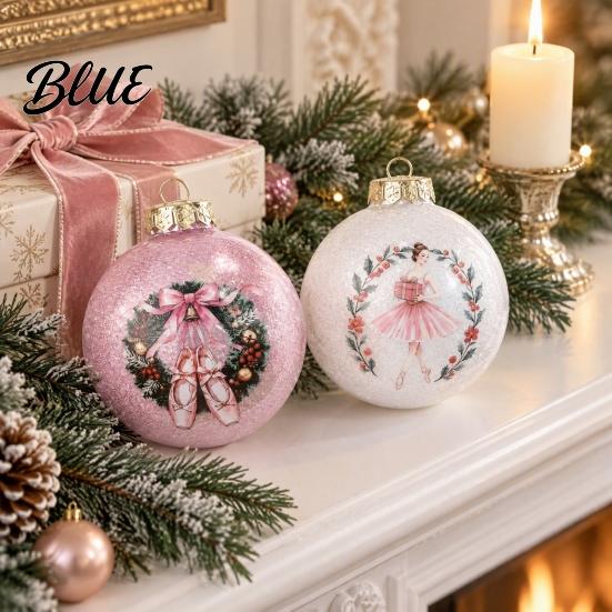 Ornament Gift Set for Christmas 12 Pcs Balls Ornaments Gym/Ballet Girl Hanging Decoration 3.15" Box of Ornaments Shatterproog Plastic Ball Xmas Tree
