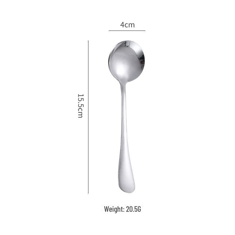 

Большая круглая золотая ложка из нержавеющей стали для завтрака и помешивания round spoon-nude серебряный