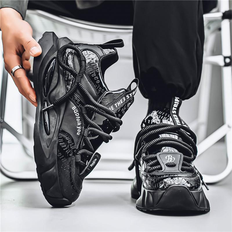 Four Seasons Leather Thick-soled Dad Shoes Low-top Outdoor Sports Tooling Shoes Niche Models