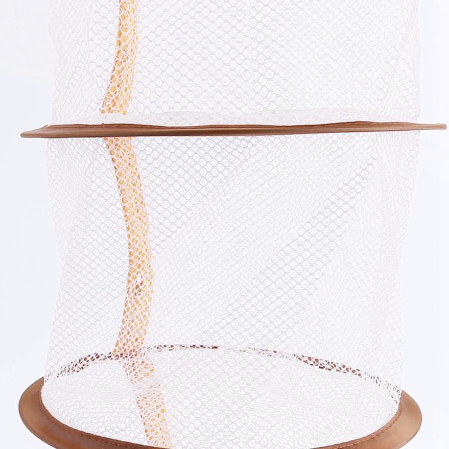 Iumer Fine Nesh Clothes Basket Three-Layer Windproof Zipper Laundry Hanging Drying Net Rack Mesh Storage,Brown Iumer Fine Nesh Clothes Basket Three-Layer Windproof Zipper Laundry Hanging Drying Net Rack Mesh Storage,Brown