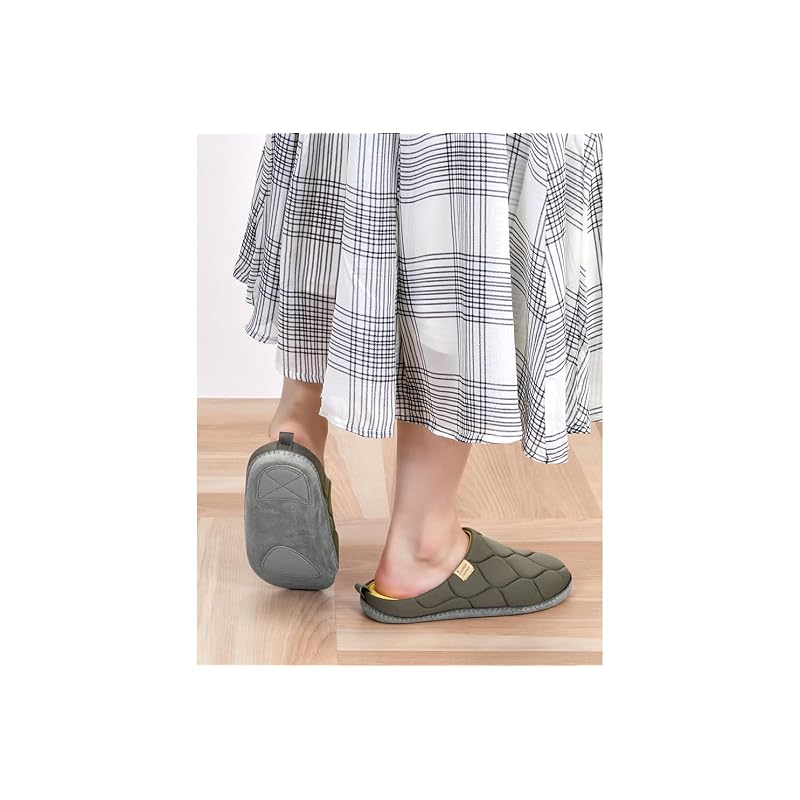 [Pansy] 9264 Indoor Shoes, Room Shoes, Slippers, Women's, Lightweight, Quilted, Size S, Black