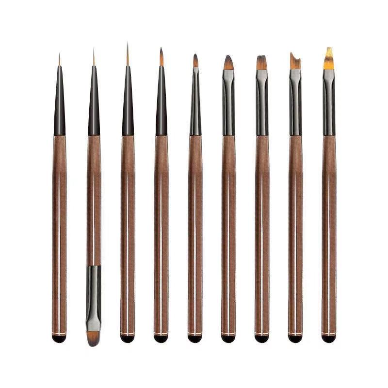 

9pcs/set Nail Brush Phototherapy Tools Nail Brush Nail Art Drawing Brush Acrylic Liquid Powder Carving Manicure Gel Brush Liner