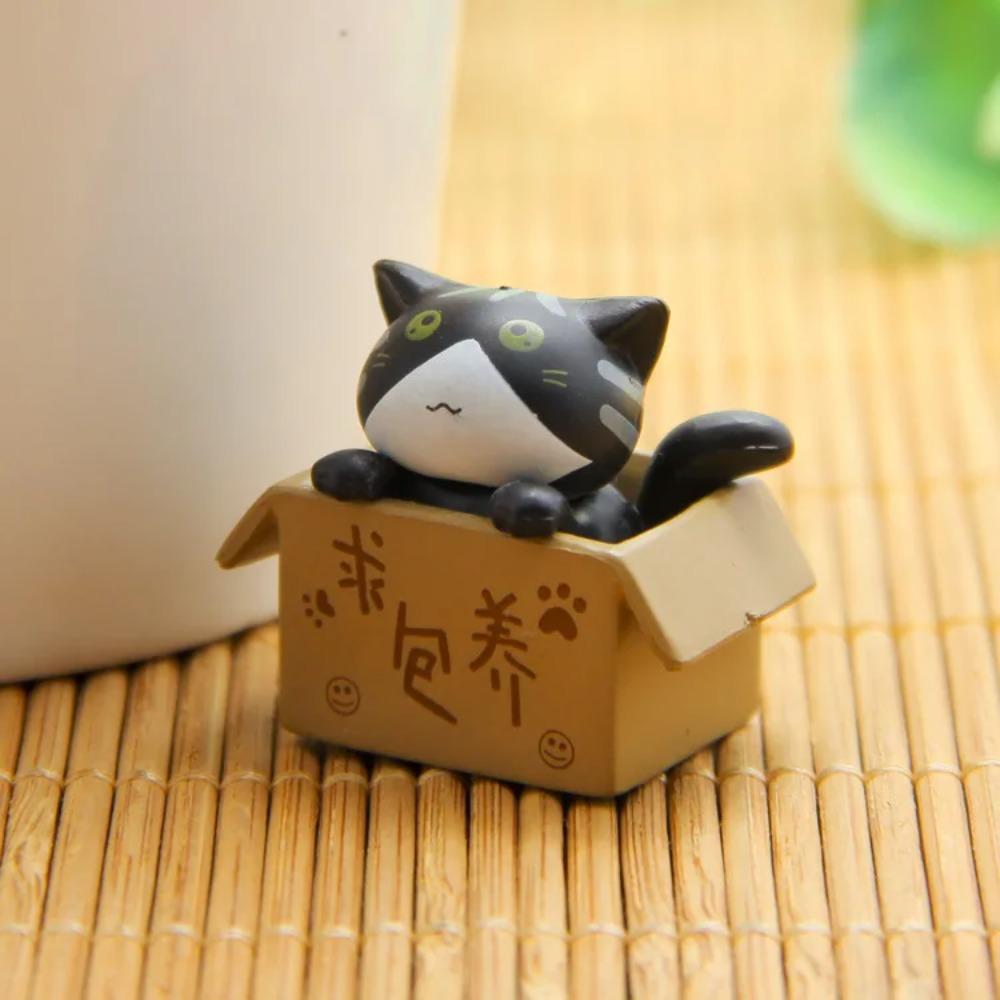 Micro Landscape Garden Kitten Statue Plastic Toy Miniature Figurines Mini Cat Ornament  Home Decor