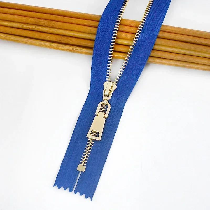 5Pcs Meetee 15/18/20/25/30cm 3# Metal Zippers Close-End Auto Lock Zips for Bag Garment Zip Closure Repair Sewing Accessories