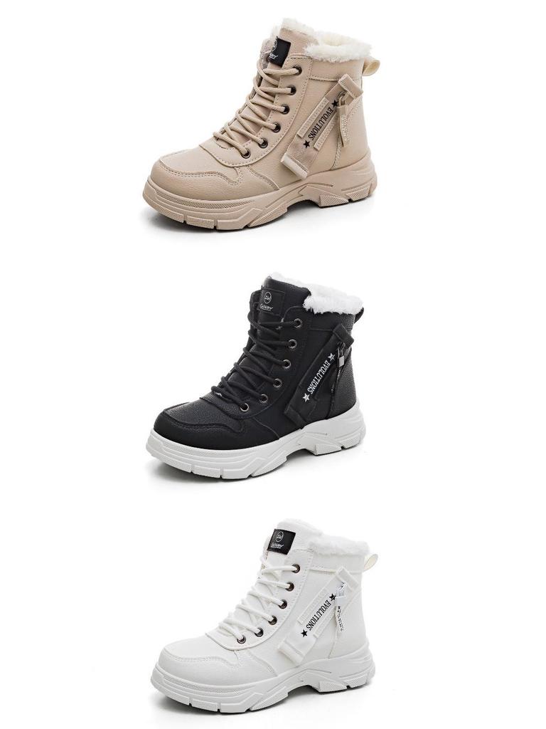 Women's Plus Size Fleece-Lined Snow Boots - Versatile Winter Cotton Shoes (Model L951)