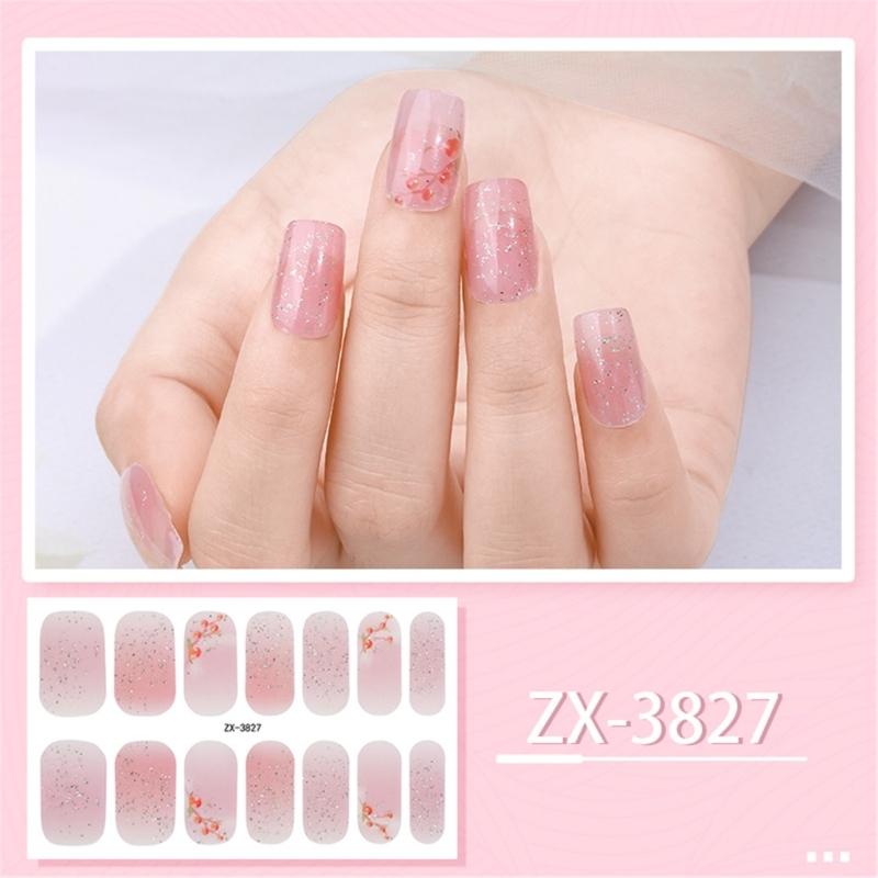 Nail Polish Stickers Self-Adhesive Nail Sticker Manicure Sticker Waterproof Full Wrap Nail Strips with Nail File