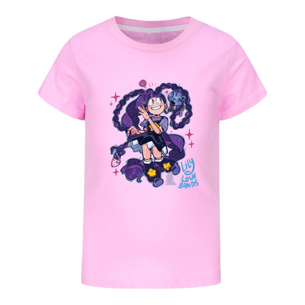 5625 Girls Lily Lovebraids Print Short Sleeves T-Shirt Top