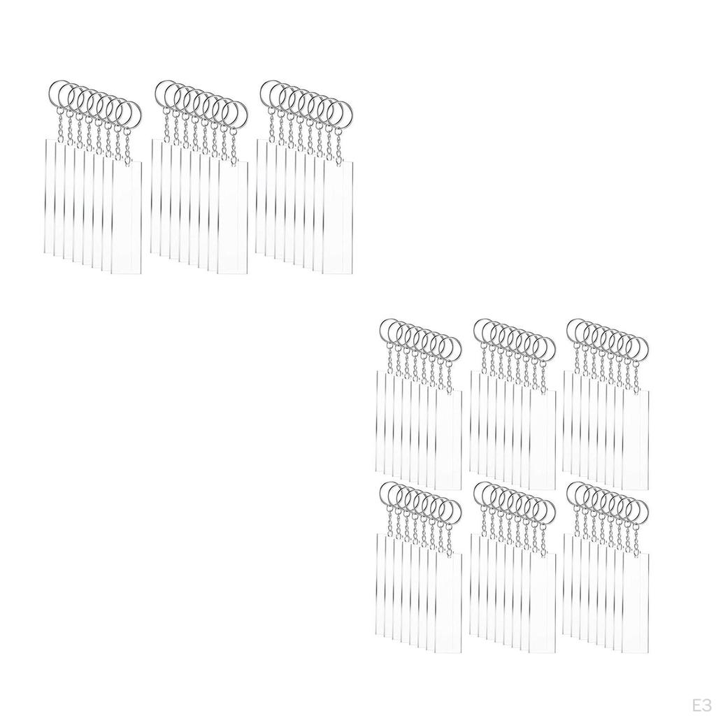 Acrylic Keychain Blank Clear Keychains Set Handmade Supplies Collectibles Key Rings DIY Projects for