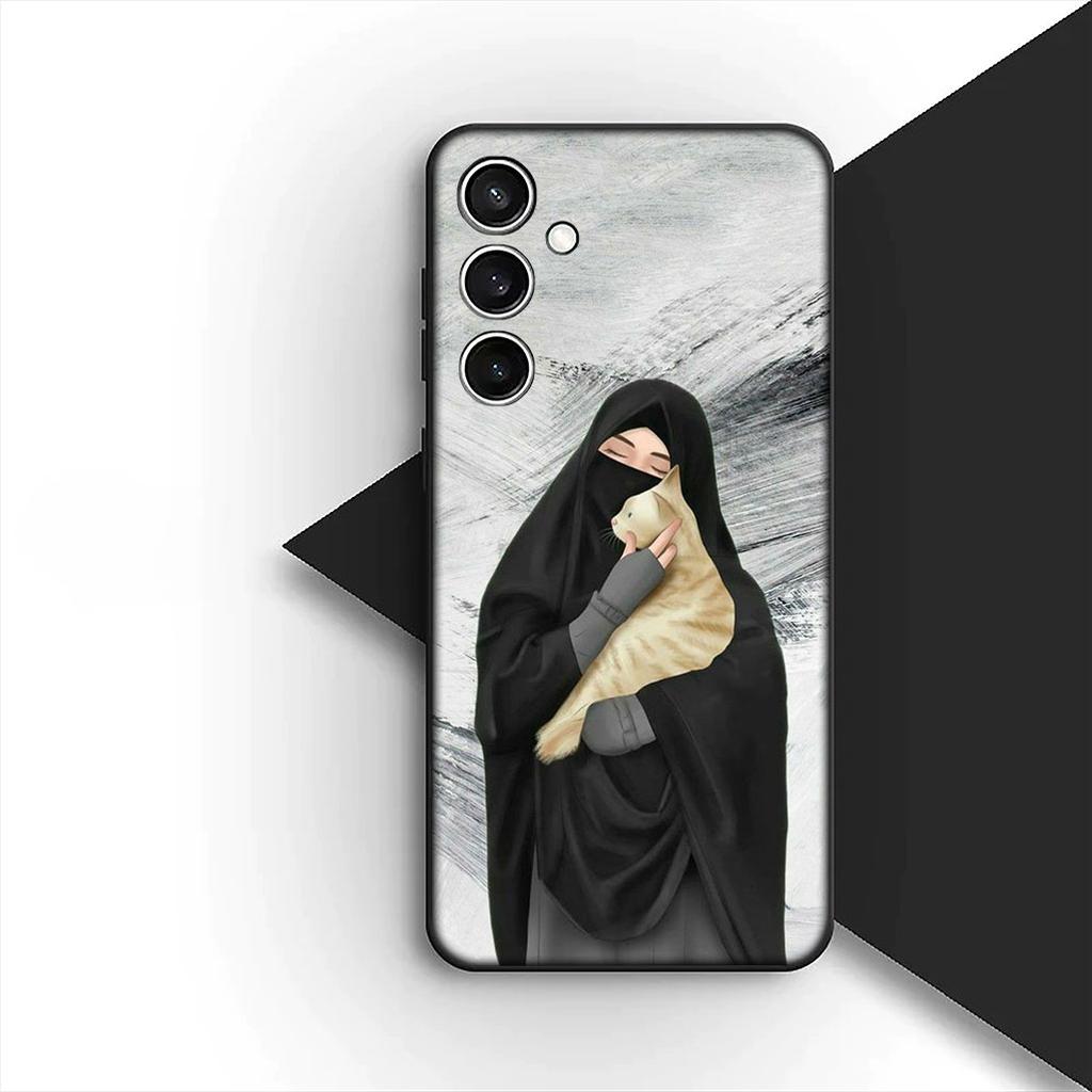 Cover for Samsung Galaxy S24 S25 S23 FE Ultra Plus S7 Edge S25+ S23+ A56 5G Phone Case Arabic islamic muslim Muslimah Girl