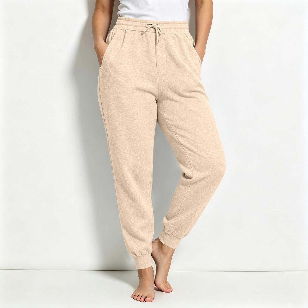 Damen Jogginghose mit Farbzugband und Bündchen Lässige Hose