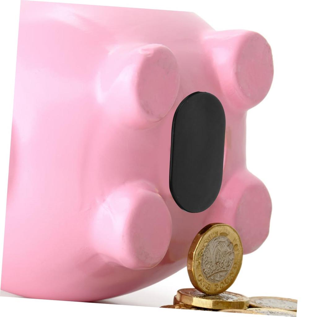 10Pcs Silicone Piggy Bank Stoppers - Oval Bottom Plugs for Kids Safe Bank and DIY Projects - Black Silicone Caps for Money Savings