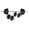 VidaXL Kit de Barre d'Haltère et 2 Haltères Salle de Musculation Gymnase 90375