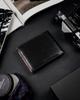 Slim Men's Wallet Made of Natural Grain Leather with a Zipper Compartment - Rovicky