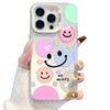Colorful Smiling Face Phone Case for iPhone 12x-17, Drop-proof, Suitable for Apple 15 Pro, 16 Pro Max, Girly Design