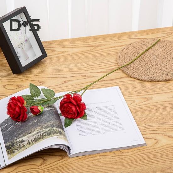 Easy Care Fake Flower Green Leaves Attractive Wedding Bouquet Artificial Peony Flower