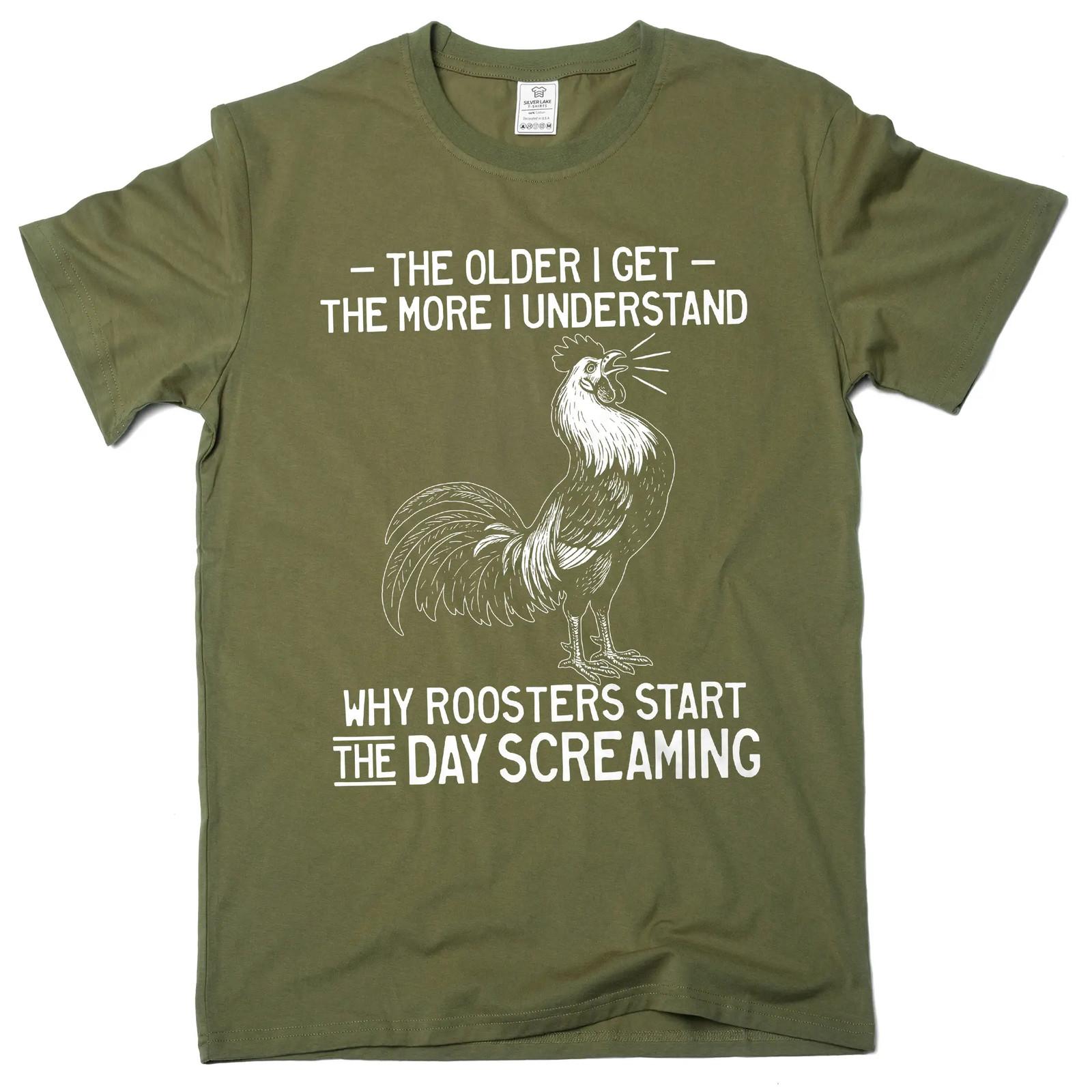 Куриная футболка, Смешная футболка с петухом, Смешная футболка с курицей, Подарок для любителя кур M