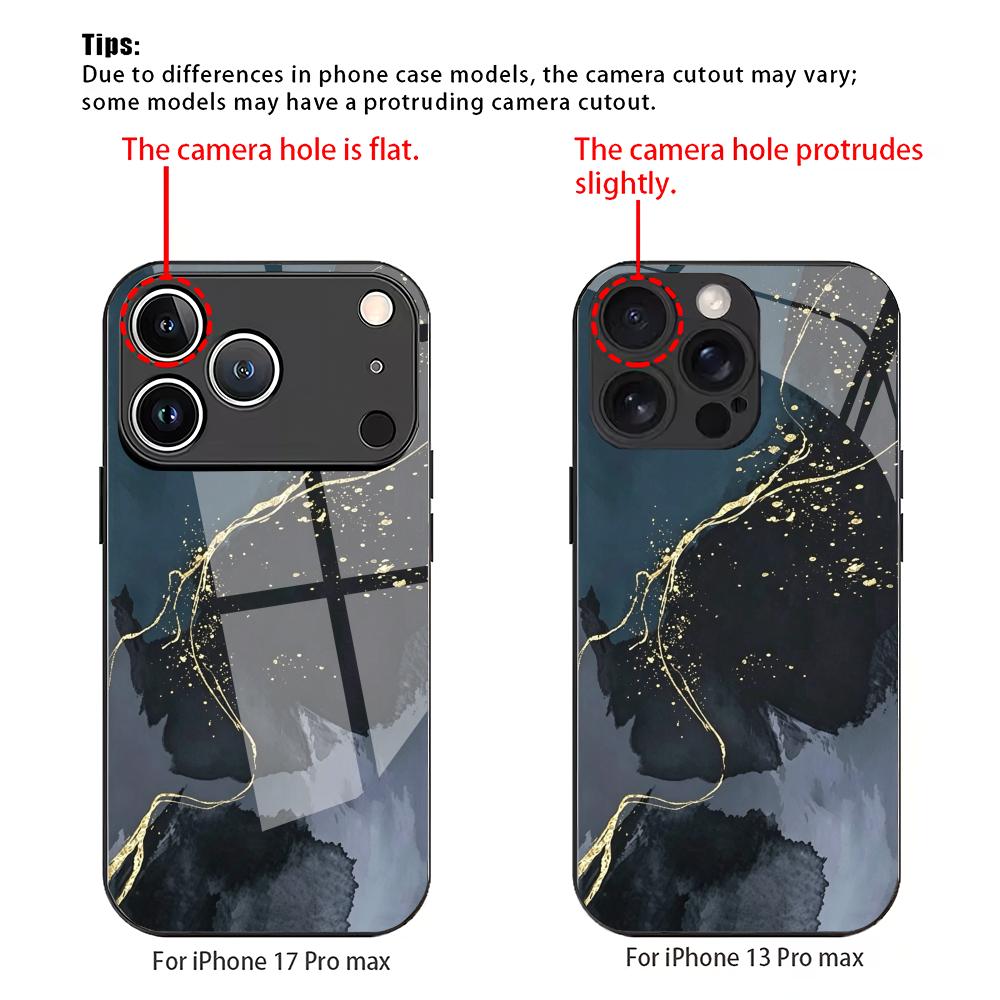 Abstract texture tempered glass phone case suitable for iPhone 17, 16, 15, 14, 13, 12, 11 Pro/Max/Plus shockproof and anti drop