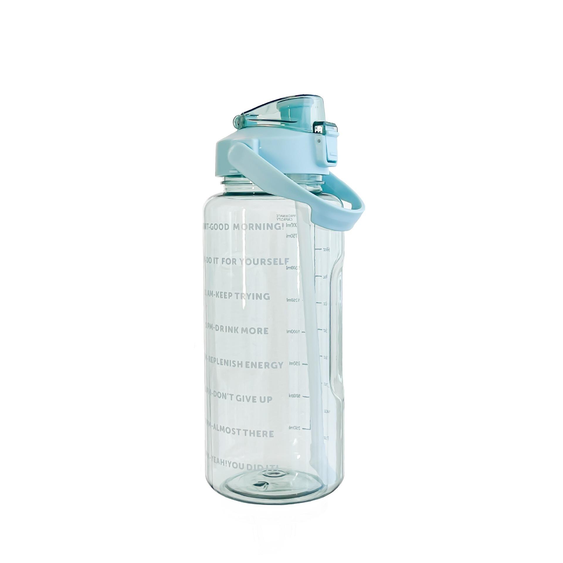 

2L Motivational Water Bottle with Time Marker Straw Leakproof Large Capacity Sports Water Jug Portable Gym Fitness Water Bottle 2.0L зелений