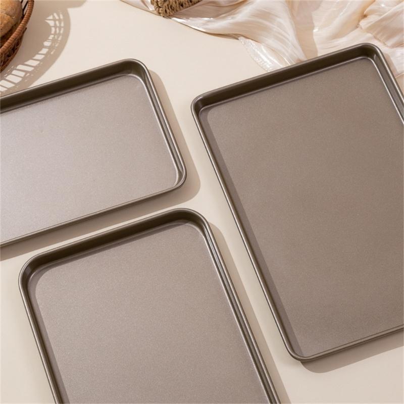 Heat Restaurant Carbon Steel Baking Tray Nonstick Layer Rectangular Cooking Plate Pan Cookie Sheet For High Heat Oven