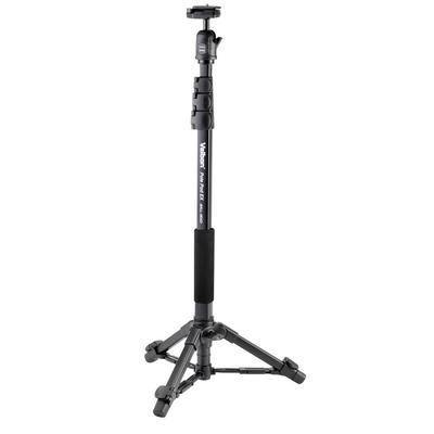 Velbon Stand-Type Monopod Pole Pod EX Ballhead 4-Section 2-Section Lever Lock Small Tripod Aluminum Legs 372567 Black