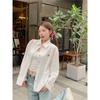 Solid-colored Long-sleeved Women's Shirts French-style Elegant Sunscreen Jacket Loose Casual Ladies Clothing