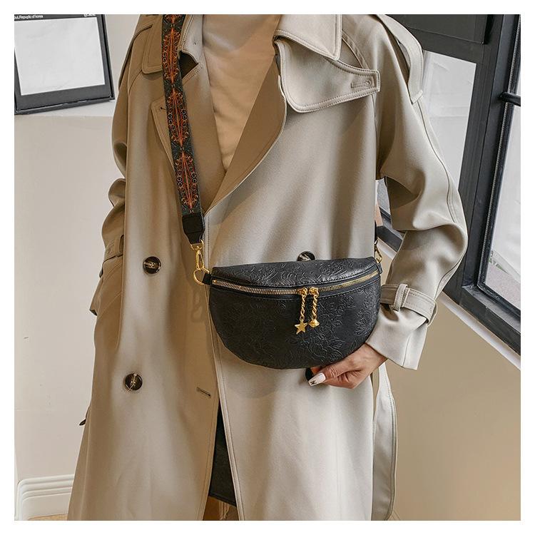 Designer Einfache Hüfttasche Damen Brusttasche Geldbörse Freizeit Gürteltasche Mode Bauchtasche Leder Blumen Damen Schulter Umhängetasche