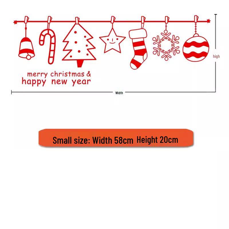 

Self-Adhesive Christmas & New Year Wall Stickers for Home, Mirror, and Window Decorations Small