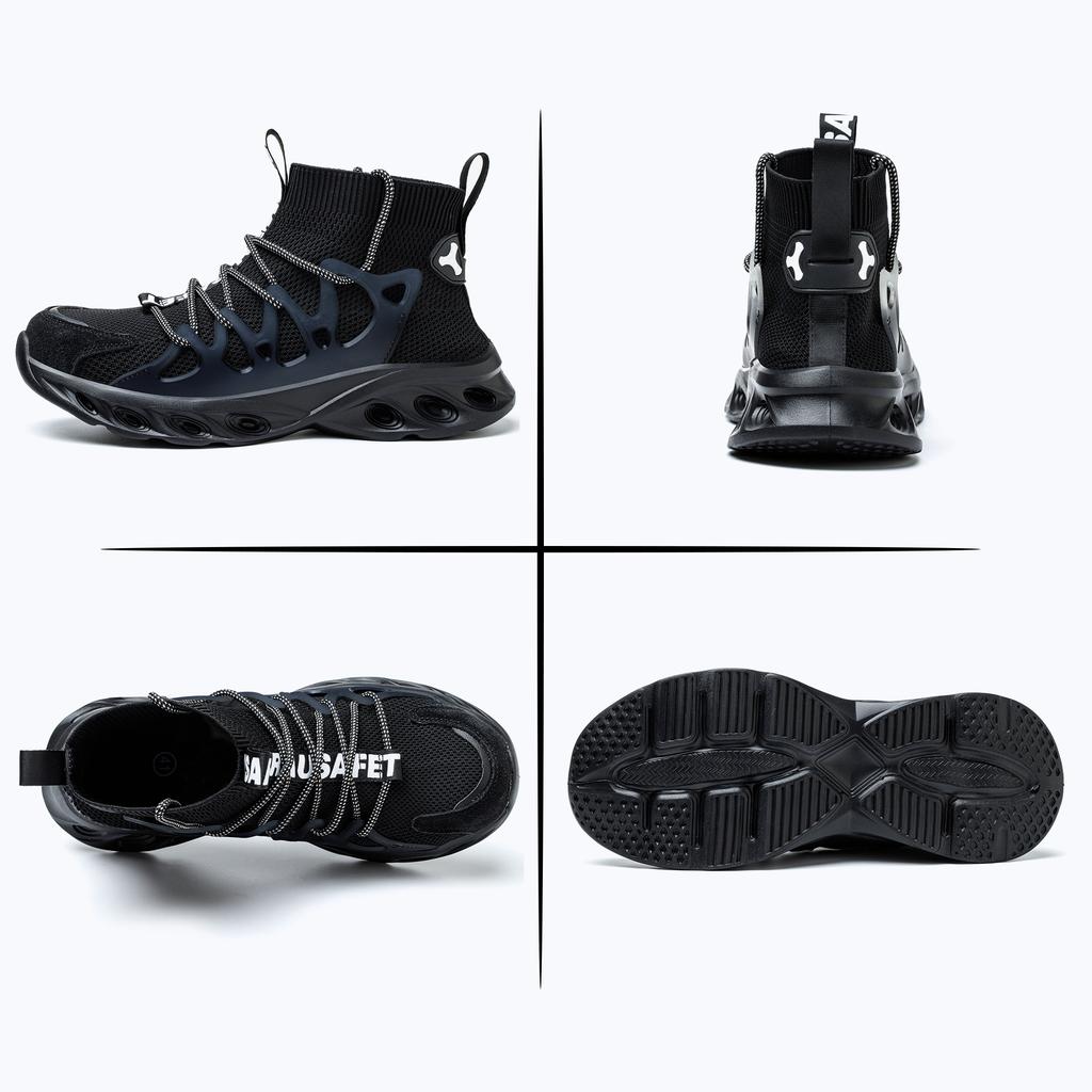 Men's Safety Shoes Anti-impact Padded Toe Breathable Mesh Lightweight Work Boots for Outdoor Factory Men's Safety Boot
