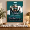 Lewis Hamilton Benutzerdefinierter Name Text 5D Diamantmalerei Set DIY Vollbohrer Diamantkunst Dekoration