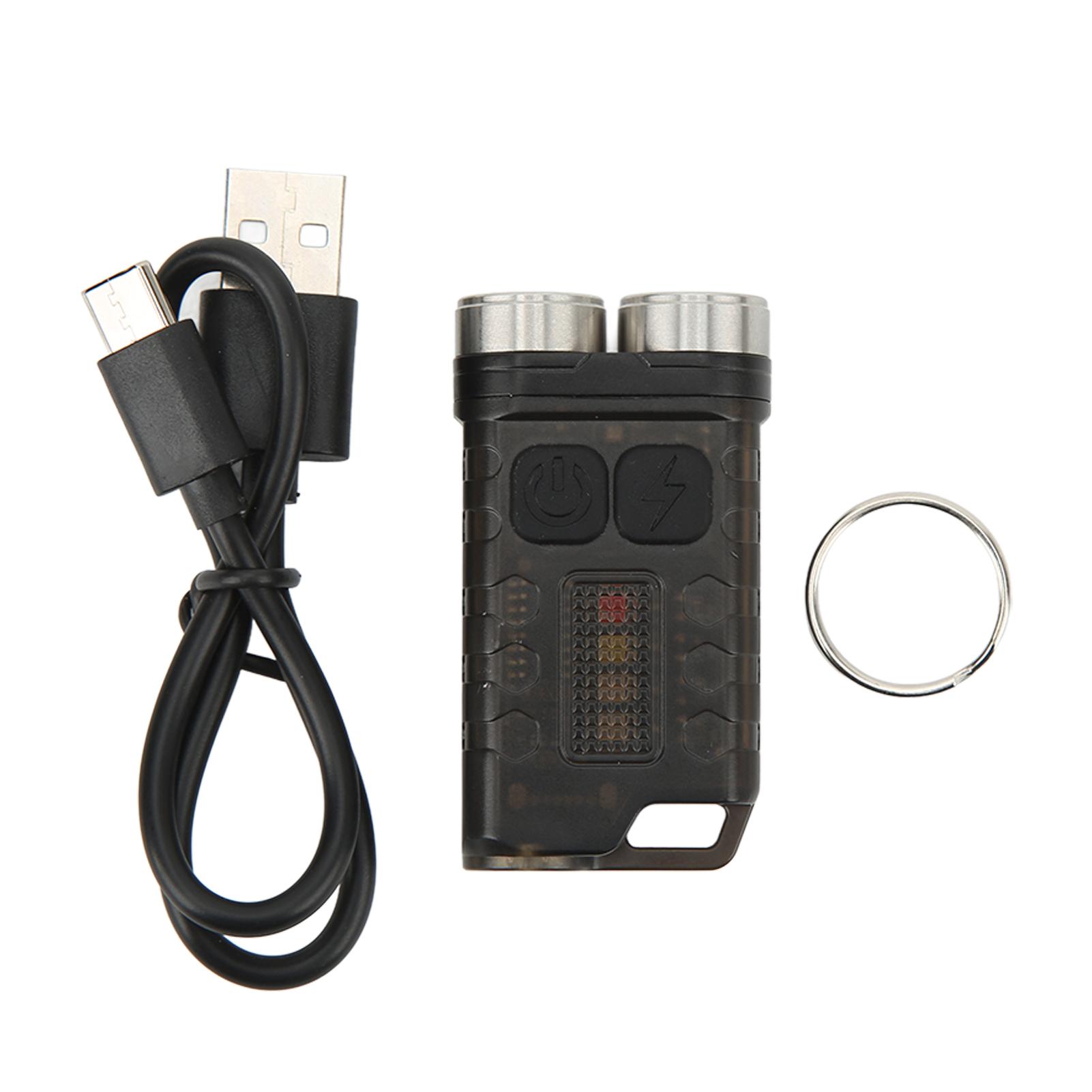 Keychain Flashlight Portable 900LM USB Charging Small Flashlight for Outdoor Camping