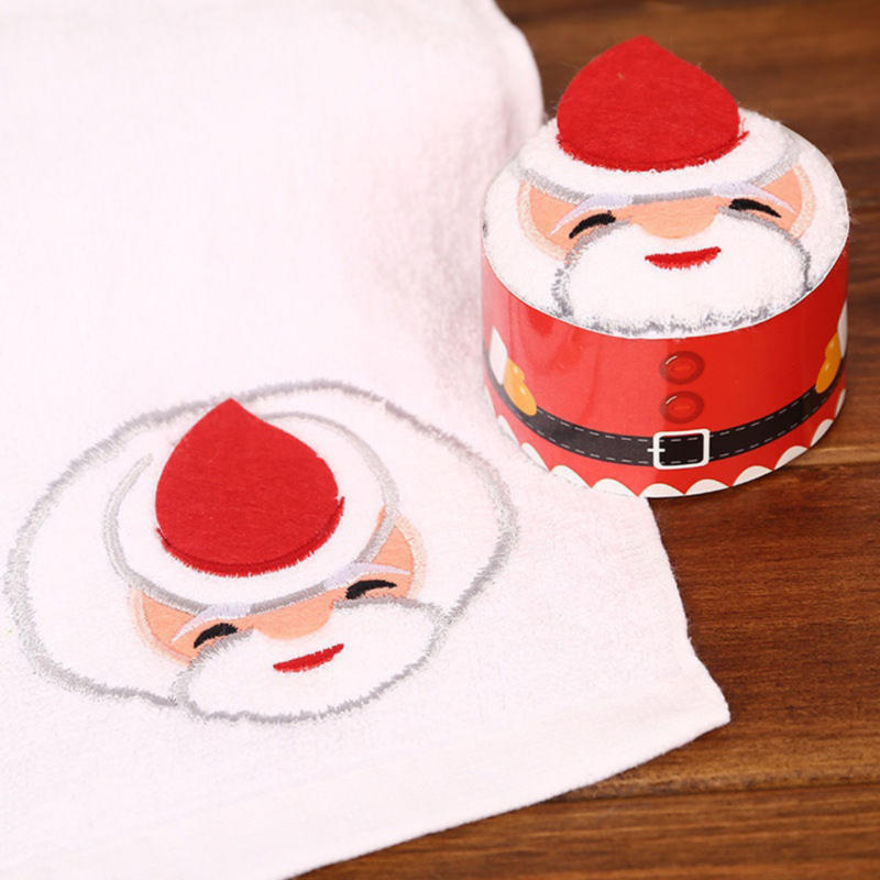 1PC Cute Santa Claus Snowman Christmas Tree Cupcake Towel Baby Shower Washcloths Birthday Party Favors for Guests