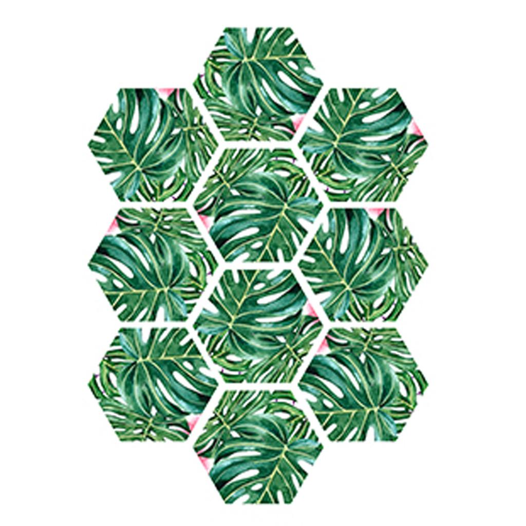 

10 Pcs Hexagon Self-Adhesive Non- Bathroom Kitchen Floor Wall Tile Sticker