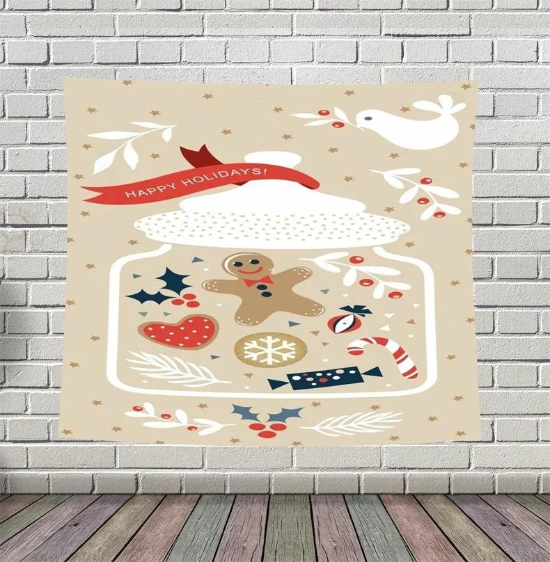 Christmas Theme Abstract Tapestry Living Room Sofa Home Decor Christmas Gift