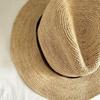 Natural Raffia Beltjazz Top Sun Hats Summer Cool Hand-Woven Breathable Top Hat Men'S Women'S Versatile Straw Hat Beach Panama