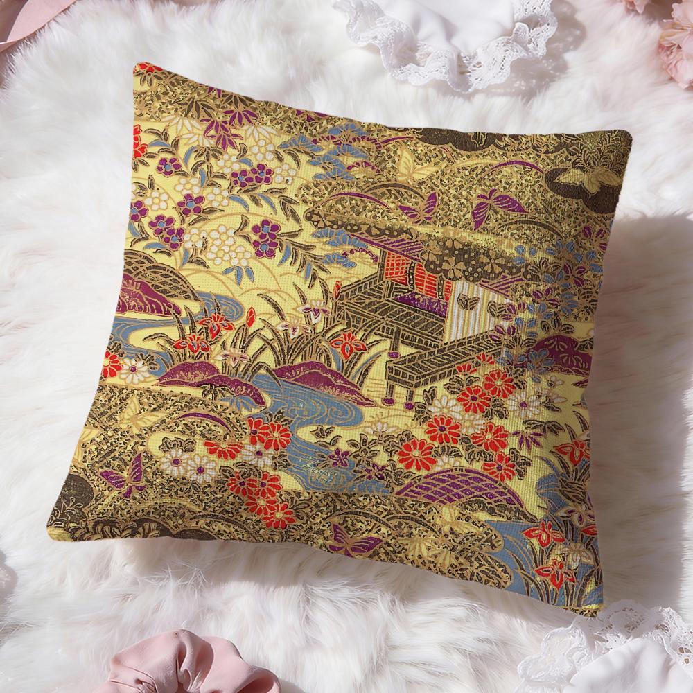 Japanese style pattern Cushion Cover Premium Comfort Reversible Pillow Cove -Two in One Design for Any Room & Car Interior