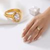 Elegant Zirconia Ring Irregular Shape Stainless Steel Ring Shiny Statement Ring  Daily Wear