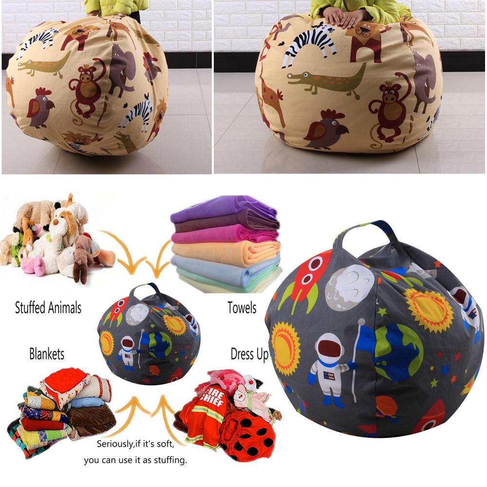 Buy [BD36] Kids Stuffed Animal Plush Toy Storage Bean Bag Soft Pouch