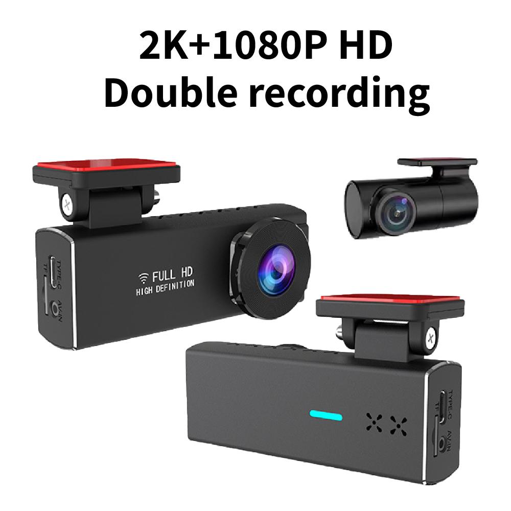 2K WiFi Hidden Dash cam Car DVR HD Front Rear Dual lens Wide Angle Loop recording G-Sensor Black Box Car Accessories