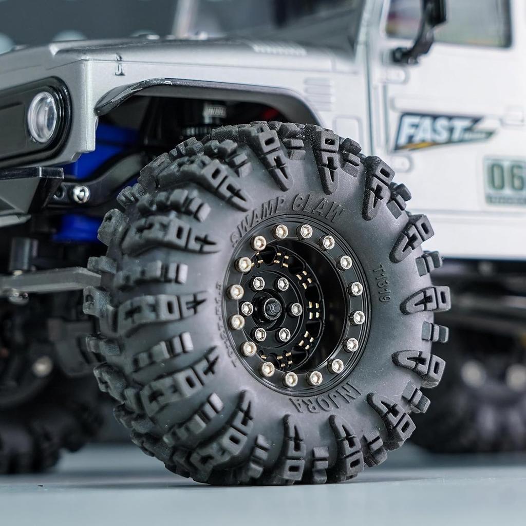 INJORA 1.3 Beadlock Wheel - Brass Wheel Rims for TRX4M SCX24 Upgrade 1/24 1/18 RC Crawler Car