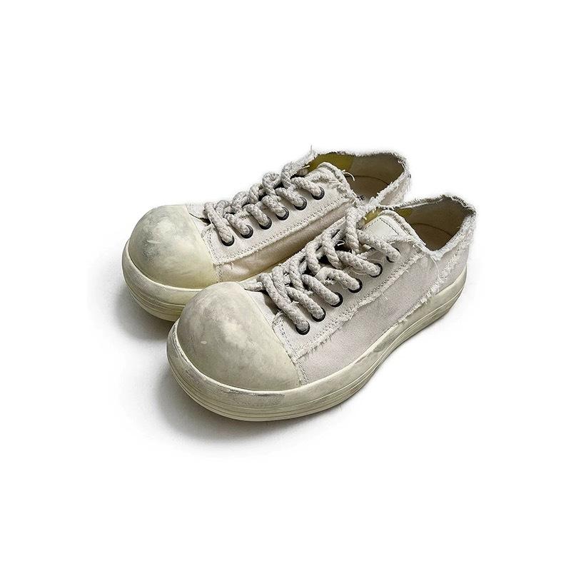 

Обувь с большой головой толстая подошва старый грязный деним обувь с Микки 2025 новая уродливая милая нишевая повседневная универсальная парусиновая женская обувь 35