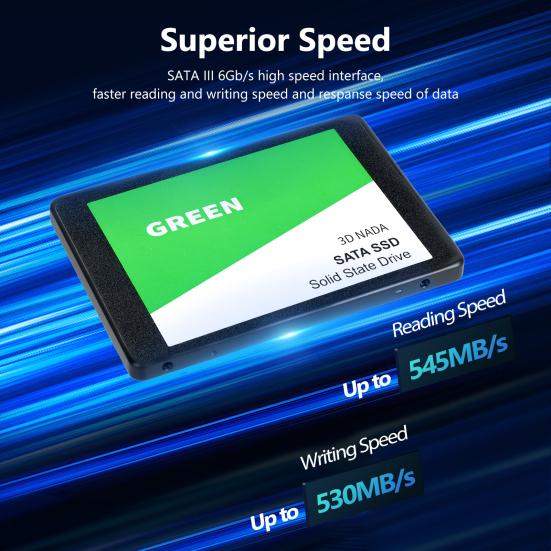 SATA 3 2.5-inch SSD 1/2/4TB Maximum Read 545MB/s Max Write 530MB/s PC Computer Desktop Laptop Internal Solid State Drive Replacement