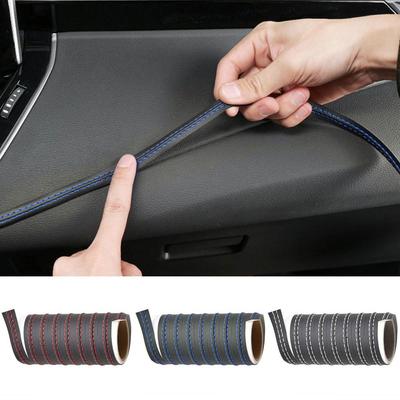 Car Mouldings Trim Pu Leather Braid Decorative Line Strip for Door Dashboard Sticker Universal Car Interior Sticker Accessories