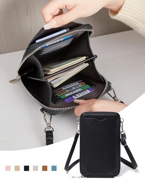 PU Soft Leather Women's Handbag Fashionable Multi Functional Phone Bag Diagonal Strap Single Shoulder Coin Wallet