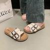 Thick-bottomed seaside beach slippers for women to wear 2025 summer new fashion Korean version casual versatile one-word cool slippers