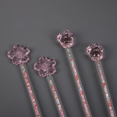 Fiori di Ciliegio Zampa di Gatto Stella Diamante Bastoncino Mescolatore Lucido Bastoncino di Vetro a Forma di Cuore a Forma di Ciliegio Mescolatore Strumenti per Bevande