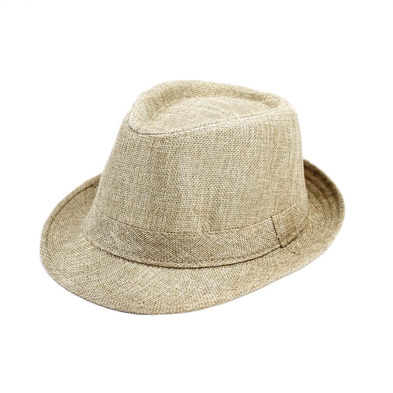 Cappelli Fedora Estivi per Uomo Mezza Età Cappellino Lino Panama Monocolore Jazz Cappello Cowboy Uomo Donna Festa Britannica Cappello da Sole